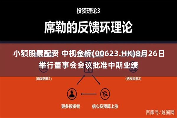 小额股票配资 中视金桥(00623.HK)8月26日举行董事会会议批准中期业绩