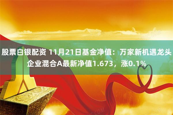 股票白银配资 11月21日基金净值：万家新机遇龙头企业混合A最新净值1.673，涨0.1%