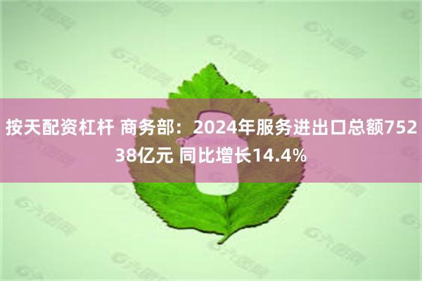 按天配资杠杆 商务部：2024年服务进出口总额75238亿元 同比增长14.4%